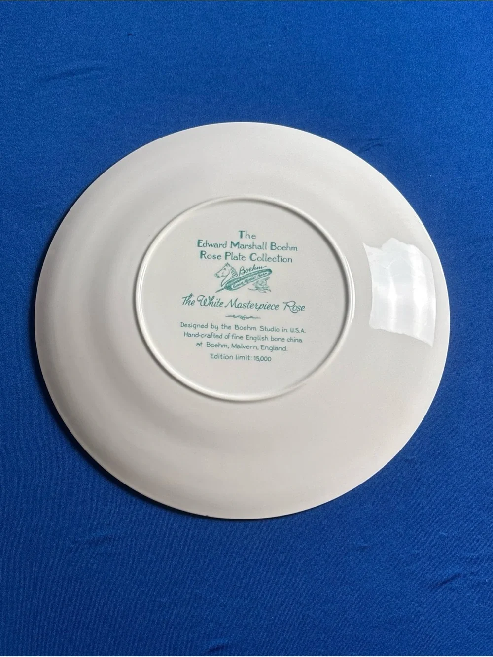 Edward Marshall Boehm White Masterpiece & Yellow Peace Rose  Collector Plates